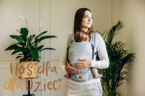 Moje Pierwsze Nosidełko LennyLight, splot jodełkowy, 100% bawełna , rozmiar standard - MAŁA JODEŁKA SZARA (drugi gatunek)