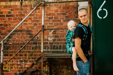 Nosidełko LennyPreschool z tkaniny żakardowej 100% bawełna, rozmiar preschool - PARK JURAJSKI