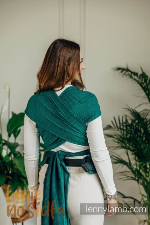 Moje Pierwsze Nosidełko LennyHybrid Half Buckle, splot jodełkowy, 100% bawełna , rozmiar standard - SZMARAGD