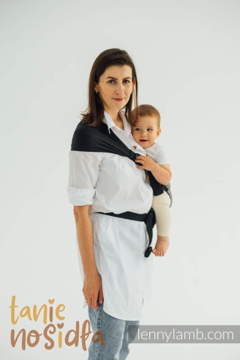 Nosidełko LennyHip (1/2 Nosidełka LennyTwin), splot jodełkowy, 100% bawełna , rozmiar standard - MAŁA JODEŁKA OMBRE SZARY