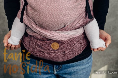 Nosidełko LennyHybrid Half Buckle, splot jodełkowy, 100% bawełna , rozmiar standard - MAŁA JODEŁKA OMBRE RÓŻ