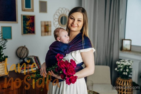 Nosidełko LennyHybrid Half Buckle, splot żakardowy, 100% bawełna , rozmiar standard - DZIKIE WINO - BOUQUET