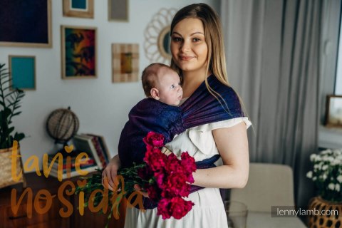 Nosidełko LennyHybrid Half Buckle, splot żakardowy, 100% bawełna , rozmiar standard - DZIKIE WINO - BOUQUET
