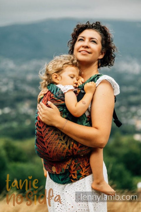 Nosidełko LennyPreschool z tkaniny żakardowej 100% bawełna, rozmiar preschool - RAINFOREST - DIVERSE