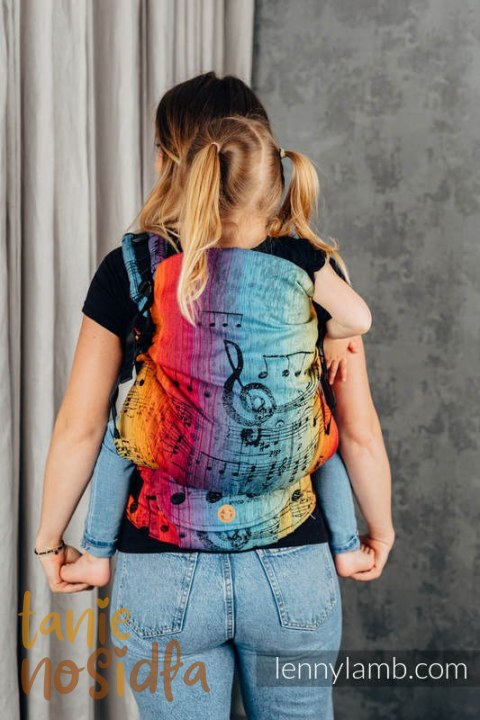 Nosidełko LennyPreschool z tkaniny żakardowej 100% bawełna, rozmiar preschool - SYMFONIA TĘCZOWA DARK Nosidełko LennyPreschool z tkaniny żakardowej 100% bawełna, rozmiar preschool - SYMFONIA TĘCZOWA DARK