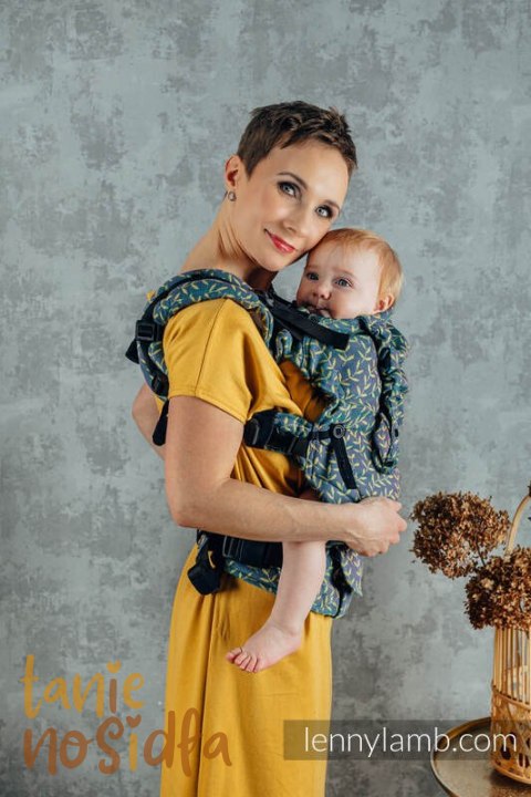 Nosidełko LennyUpGrade z tkaniny żakardowej 100% bawełna , rozmiar standard - ZACZAROWANY ZAKĄTEK - IN BLOOM