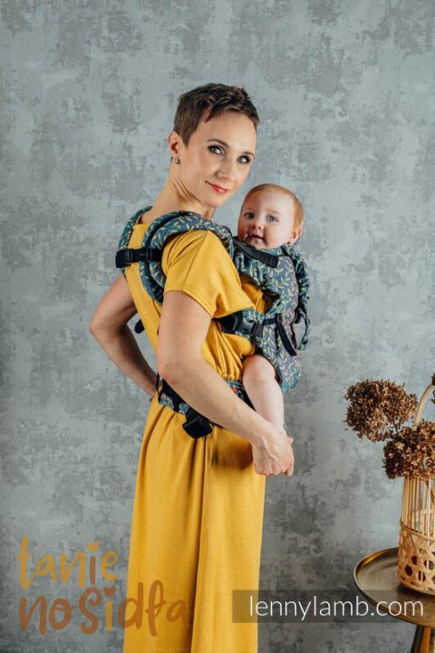 Nosidełko LennyUpGrade z tkaniny żakardowej 100% bawełna , rozmiar standard - ZACZAROWANY ZAKĄTEK - IN BLOOM
