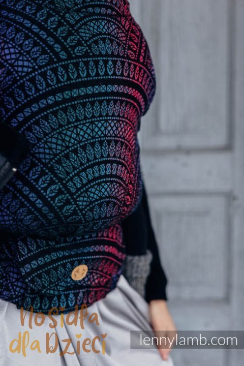 Nosidełko LennyUpGrade z tkaniny żakardowej 60% bawełna, 28% wełna merino, 8% jedwab, 4% kaszmir , rozmiar standard, PAWI OGON -