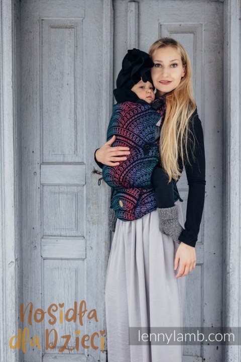Nosidełko LennyUpGrade z tkaniny żakardowej 60% bawełna, 28% wełna merino, 8% jedwab, 4% kaszmir , rozmiar standard, PAWI OGON -