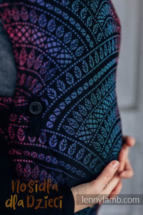 Nosidełko LennyUpGrade z tkaniny żakardowej 60% bawełna, 28% wełna merino, 8% jedwab, 4% kaszmir , rozmiar standard, PAWI OGON -
